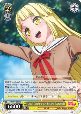 Usual Catchphrase, Kokoro Tsurumaki (BD/W73-E013 C) - BanG Dream! Vol.2