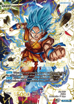 Super Saiyan God Son Goku // SSGSS Son Goku, Soul Striker Reborn (Gold Stamped) (P-211) - Promotion Cards