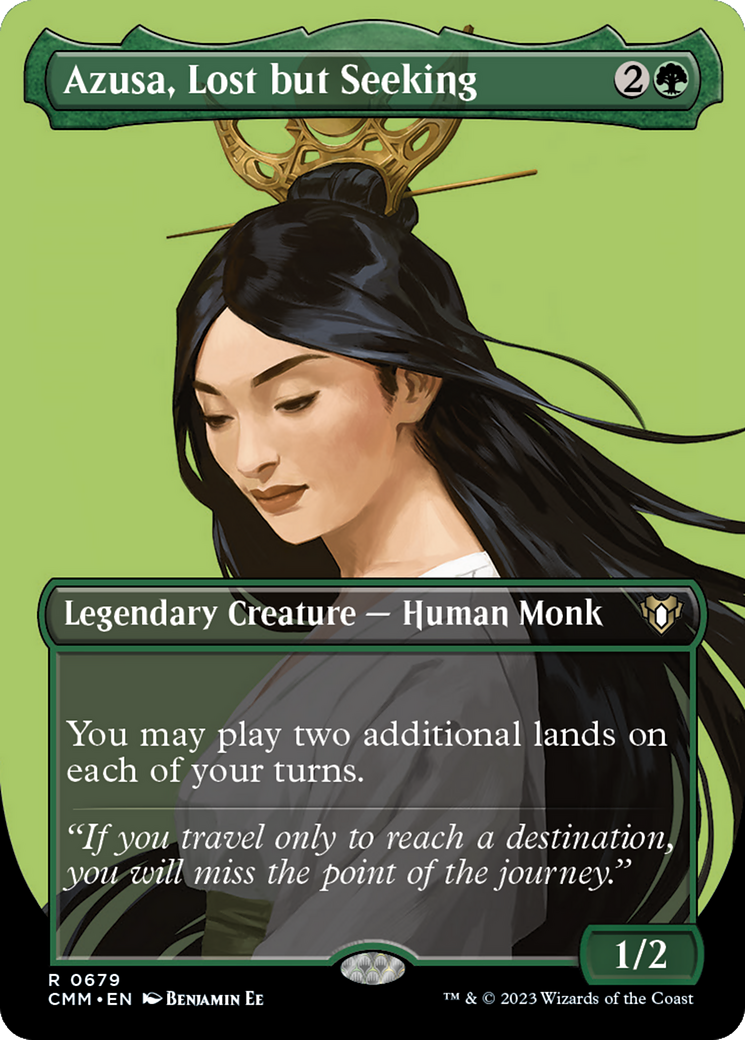 Azusa, Lost but Seeking (Borderless) (CMM-679) - Commander Masters (Borderless) Foil