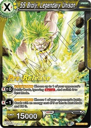 SS Broly, Legendary Unison (BT10-094) - Rise of the Unison Warrior PreRelease Cards