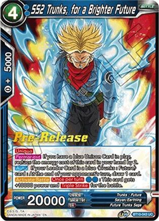 SS2 Trunks, for a Brighter Future (BT10-043) - Rise of the Unison Warrior PreRelease Cards