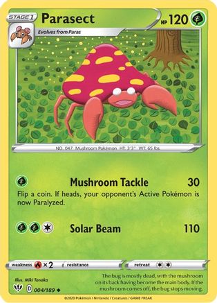 Parasect 004/189  SWSH03 Darkness Ablaze - Uncommon