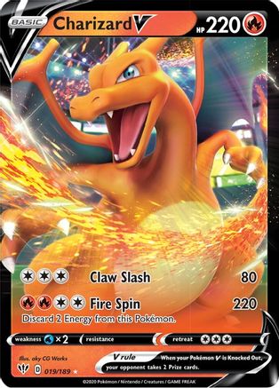 Charizard V 019/189  - Holofoil SWSH03 Darkness Ablaze - Ultra Rare