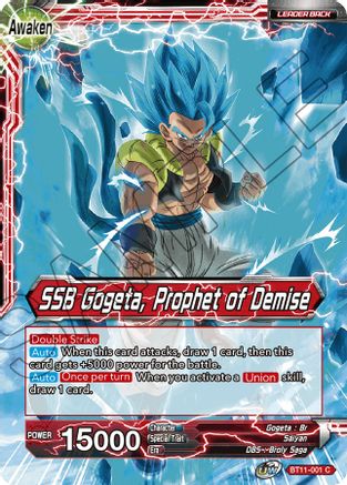 Gogeta // SSB Gogeta, Prophet of Demise (BT11-001) - Vermilion Bloodline Foil