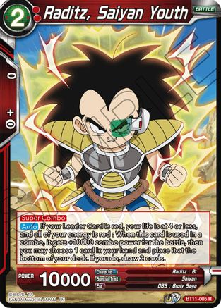 Raditz, Saiyan Youth (BT11-005) - Vermilion Bloodline Foil