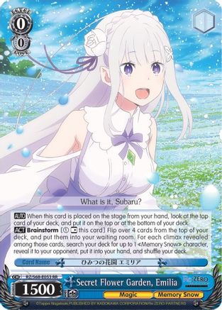 Secret Flower Garden, Emilia (RZ/S68-E053 RR) - Re:ZERO Memory Snow