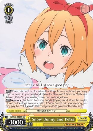 Snow Bunny and Petra (SR) (RZ/S68-E003S SR) - Re:ZERO Memory Snow