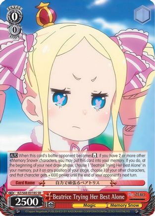 Beatrice Trying Her Best Alone (SR) (RZ/S68-E018S SR) - Re:ZERO Memory Snow