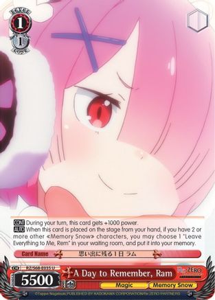 A Day to Remember, Ram (RZ/S68-E035 U) - Re:ZERO Memory Snow