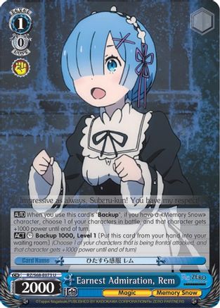 Earnest Admiration, Rem (RZ/S68-E073 U) - Re:ZERO Memory Snow