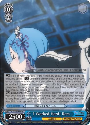 I Worked Hard! Rem (RZ/S68-E060 R) - Re:ZERO Memory Snow
