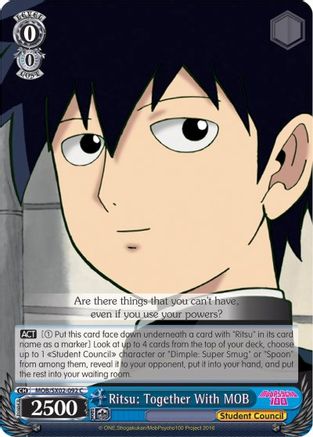 Ritsu: Together with MOB (MOB/SX02-092 C) - Mob Psycho 100