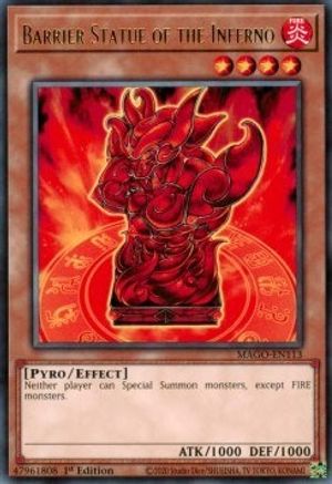 Barrier Statue of the Inferno (MAGO-EN113) - Maximum Gold 1st Edition