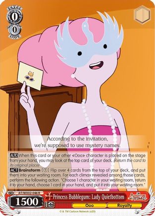 Princess Bubblegum: Lady Quietbottom (AT/WX02-046 R) - Adventure Time