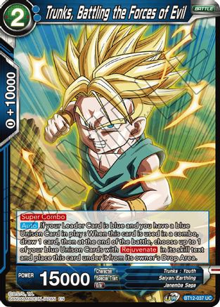 Trunks, Battling the Forces of Evil (BT12-037) - Vicious Rejuvenation Foil