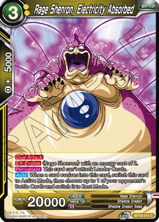 Rage Shenron, Electricity Absorbed (BT12-111) - Vicious Rejuvenation Foil