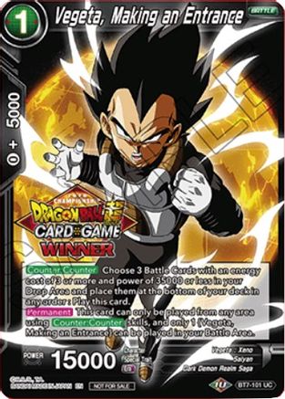 Vegeta, Making an Entrance (Top 16 Winner) (BT7-101) - Tournament Promotion Cards