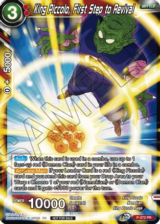 King Piccolo, First Step to Revival (Unison Warrior Series Tournament Pack Vol.3) (P-272) - Tournament Promotion Cards