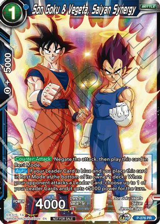 Son Goku & Vegeta, Saiyan Synergy (Unison Warrior Series Tournament Pack Vol.3) (P-276) - Tournament Promotion Cards