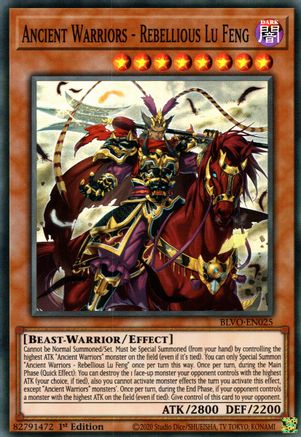 Ancient Warriors - Rebellious Lu Feng (BLVO-EN025) - Blazing Vortex 1st Edition