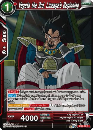 Vegeta the 3rd, Lineage's Beginning (EB1-09) - Battle Evolution Booster