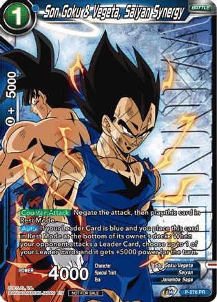 Son Goku & Vegeta, Saiyan Synergy (Unison Warrior Series Tournament Pack Vol.3) (Winner Stamped) (P-276) - Tournament Promotion Cards