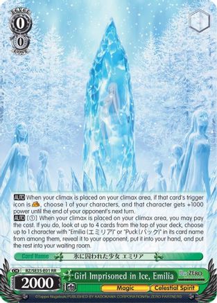 Girl Imprisoned in Ice, Emilia (Parallel Foil) (RZ/SE35-E01 RR) - Re:ZERO: The Frozen Bond