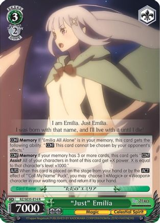 "Just" Emilia (Parallel Foil) (RZ/SE35-E14 R) - Re:ZERO: The Frozen Bond