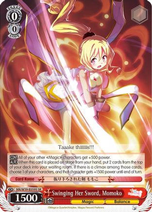 Swinging Her Sword, Momoko (SR) (MR/W59-E059S SR) - Magia Record: Puella Magi Madoka Magica [Side Story] (Mobile)