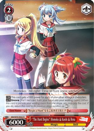 "The Hunt Begins" Momoko & Kaede & Rena (MR/W59-E062 R) - Magia Record: Puella Magi Madoka Magica [Side Story] (Mobile)