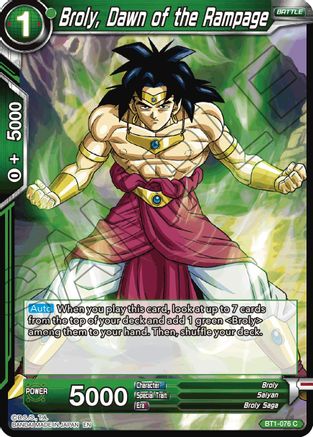 Broly, Dawn of the Rampage (Reprint) (BT1-076) - Battle Evolution Booster