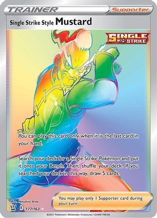 Single Strike Style Mustard (Secret) 177/163  - Holofoil SWSH05 Battle Styles - Secret Rare