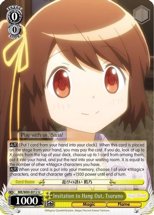 Invitation to Hang Out, Tsuruno (MR/W80-E012 U) - Magia Record: Puella Magi Madoka Magica [Side Story] (Anime)