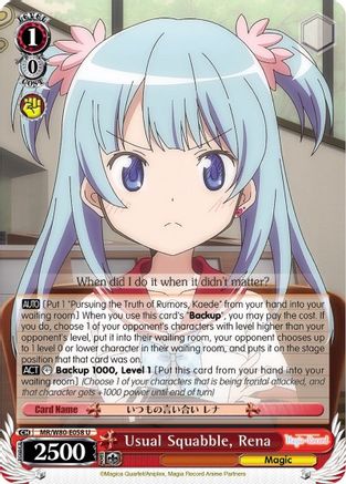 Usual Squabble, Rena (MR/W80-E058 U) - Magia Record: Puella Magi Madoka Magica [Side Story] (Anime)