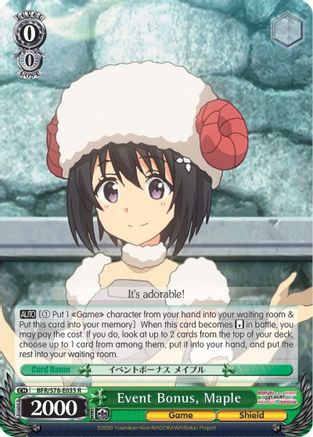 Event Bonus, Maple (BFR/S78-E035 R) - BOFURI: I Don't Want to Get Hurt, so I'll Max Out My Defense