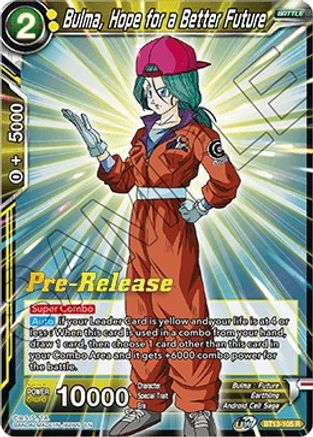 Bulma, Hope for a Better Future (BT13-105) - Supreme Rivalry PreRelease Cards