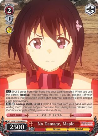 No Damage, Maple (BFR/S78-E068 U) - BOFURI: I Don't Want to Get Hurt, so I'll Max Out My Defense