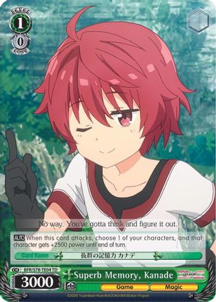 Superb Memory, Kanade (BFR/S78-TE04 TD) - BOFURI: I Don't Want to Get Hurt, so I'll Max Out My Defense