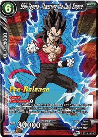 SS4 Vegeta, Thwarting the Dark Empire (BT13-130) - Supreme Rivalry PreRelease Cards
