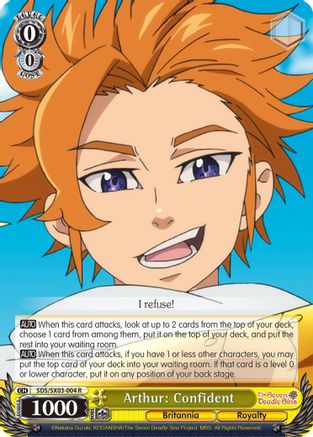 Arthur: Confident (SDS/SX03-004 R) - The Seven Deadly Sins