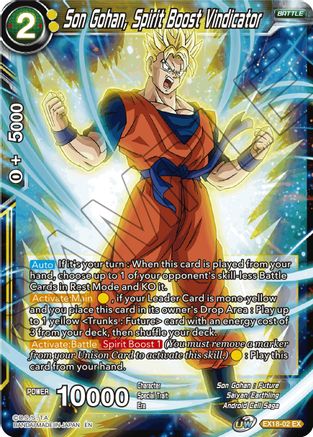 Son Gohan, Spirit Boost Vindicator (EX18-02) - Expansion Deck Box Set 18 Namekian Boost Foil