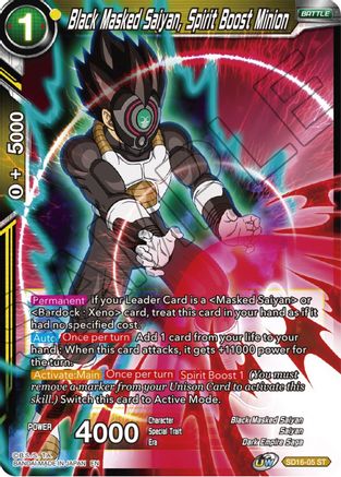 Black Masked Saiyan, Spirit Boost Minion (SD16-05) - Cross Spirits Foil