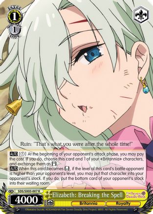 Elizabeth: Breaking the Spell (SDS/SX03-007 R) - The Seven Deadly Sins
