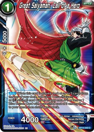 Great Saiyaman, Call of a Hero (BT14-040) - Cross Spirits