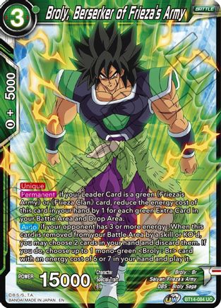 Broly, Berserker of Frieza's Army (BT14-084) - Cross Spirits