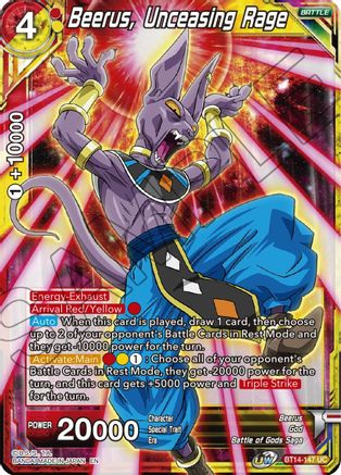 Beerus, Unceasing Rage (BT14-147) - Cross Spirits Foil