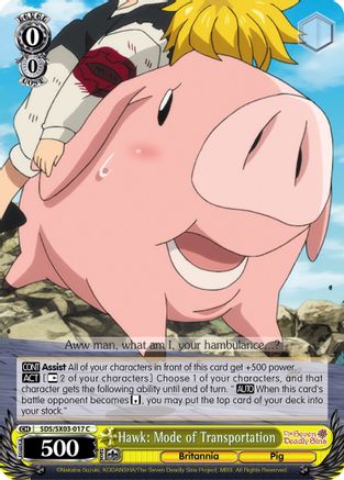 Hawk: Mode of Transportation (SDS/SX03-017 C) - The Seven Deadly Sins