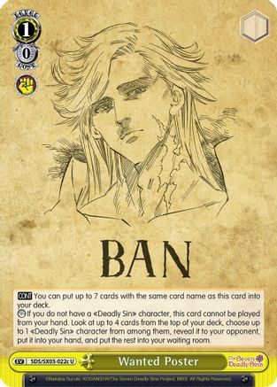 Wanted Poster (C) (SDS/SX03-022c U) - The Seven Deadly Sins
