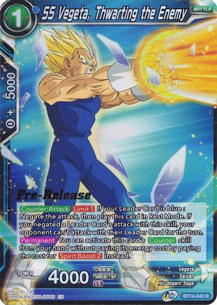 SS Vegeta, Thwarting the Enemy (BT14-043) - Cross Spirits PreRelease Cards
