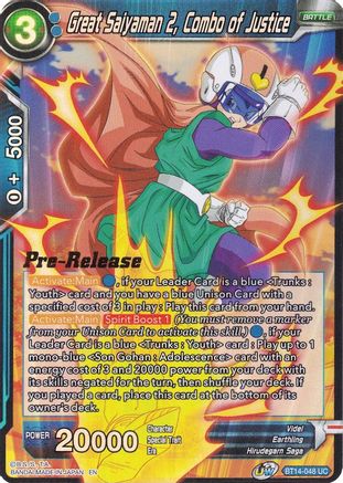 Great Saiyaman 2, Combo of Justice (BT14-048) - Cross Spirits PreRelease Cards